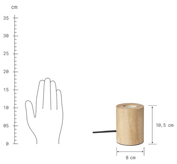 STILO asztali lámpa, fa Ø8 cm