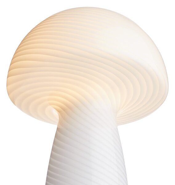 FUNGI TOWN üveg asztali lámpa, fehér