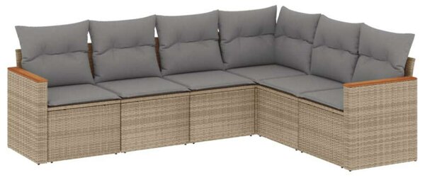 VidaXL Polyrattan Kerti Ülőgarnitúra - 6 részes - Bézs