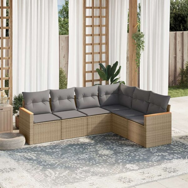 VidaXL Polyrattan Kerti Ülőgarnitúra - 6 részes - Bézs