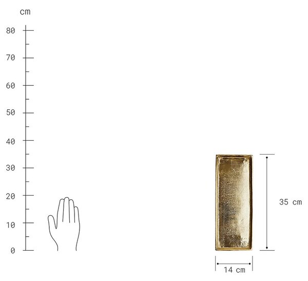 BANQUET dekor tálca, arany 35 x 14cm