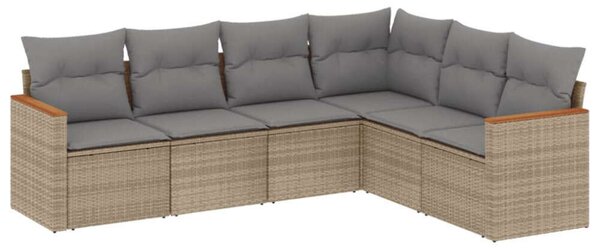 VidaXL Polyrattan Kerti Ülőgarnitúra - 6 részes - Bézs