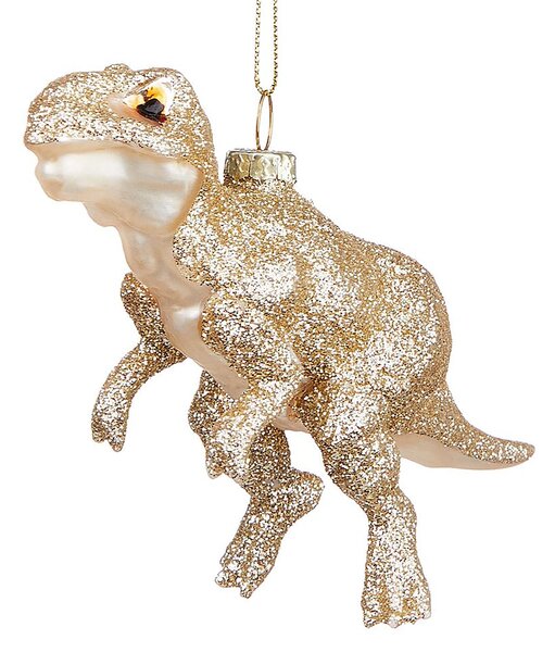 HANG ON üveg karácsonyfadísz, arany T-Rex 6 cm