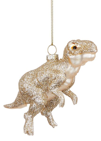 HANG ON üveg karácsonyfadísz, arany T-Rex 6 cm