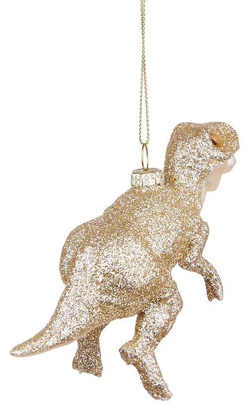HANG ON üveg karácsonyfadísz, arany T-Rex 6 cm
