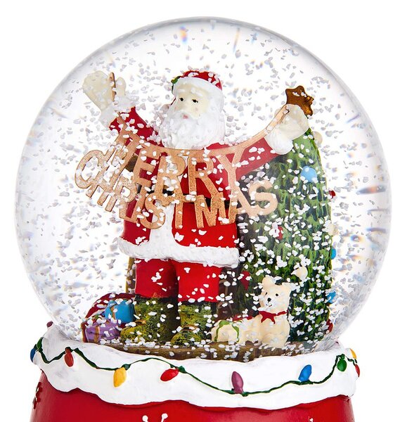 X-MAS zenélő hógömb, 'Merry Christmas' Ø10cm