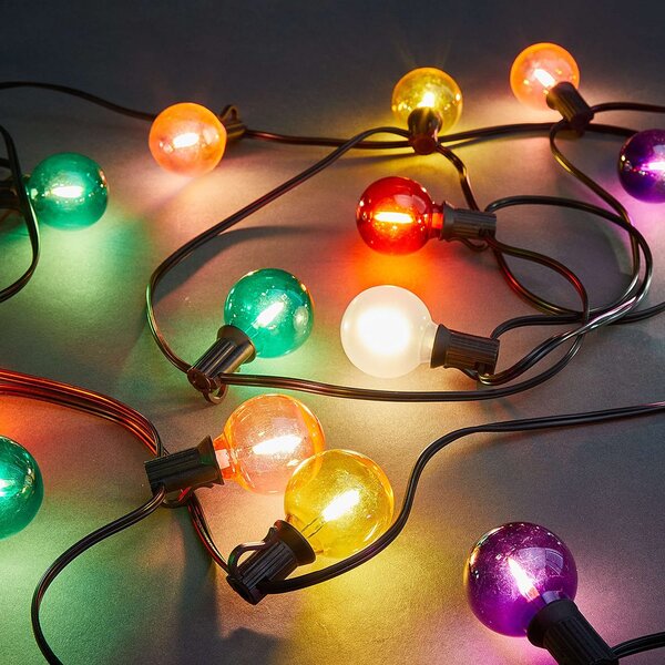 RAINBOW BULBS LED kültéri égősor, 30 színes égővel