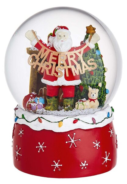 X-MAS zenélő hógömb, 'Merry Christmas' Ø10cm