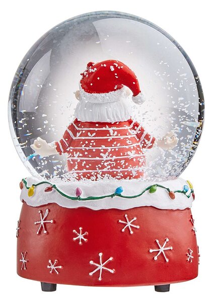X-MAS zenélő hógömb, jógázó Mikulás Ø10cm