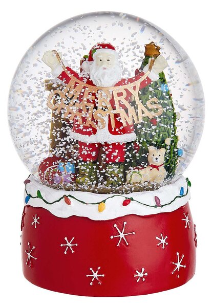 X-MAS zenélő hógömb, 'Merry Christmas' Ø10cm