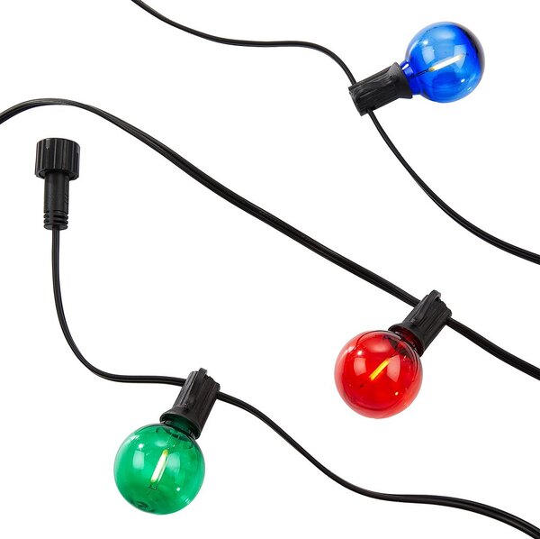 RAINBOW BULBS LED kültéri égősor, 30 színes égővel