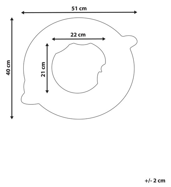 Falitükör BORITI 51 cm 40 cm Pamut Fehér