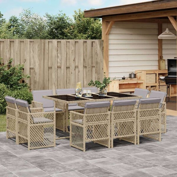 VidaXL Polyrattan Kerti Étkezőgarnitúra - 11 részes