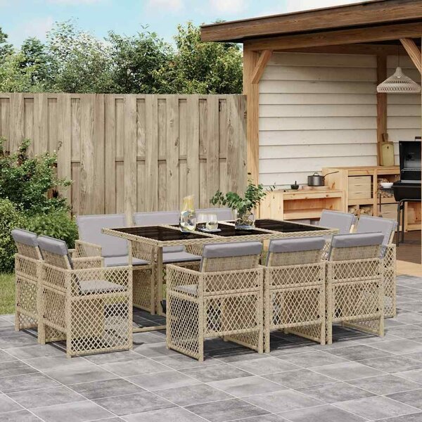 VidaXL Polyrattan Kerti Étkezőgarnitúra - 11 részes