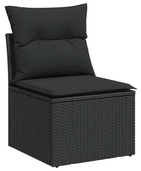 VidaXL Polyrattan Kerti Ülőgarnitúra - 7 részes - Fekete