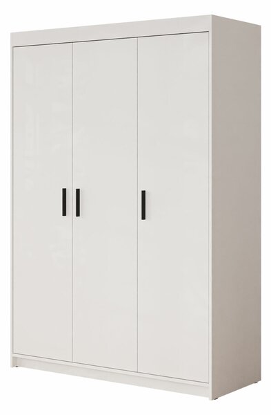 Gardróbszekrény Novduni 101, Laminált forgácslap, 191x133x53cm, Fehér