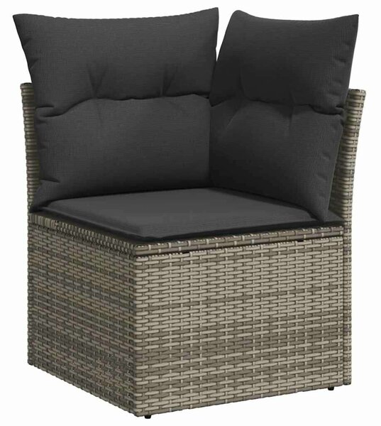 VidaXL 10 részes szürke polyrattan kerti ülőgarnitúra párnákkal