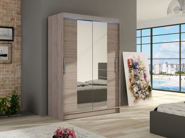 Gardróbszekrény Closico Pacron II, Laminált forgácslap, 200x120x58cm, Triufel tölgy