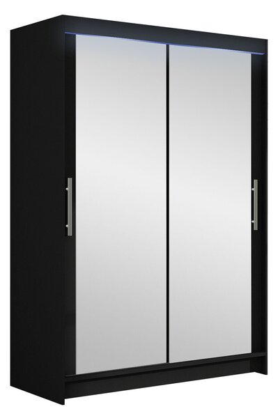 Gardróbszekrény Closico Pacron VII, Laminált forgácslap, 200x120x58cm, Fekete