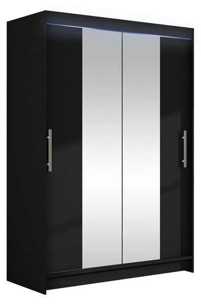 Gardróbszekrény Closico Pacron II, Laminált forgácslap, 200x120x58cm, Fekete