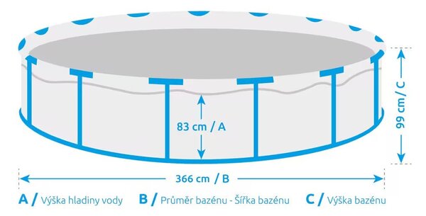 Marimex Florida medence 3,66x0,99 m szkimmerrel – TEAK mintázat