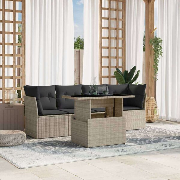 VidaXL Polyrattan Kerti Ülőgarnitúra - 5 részes