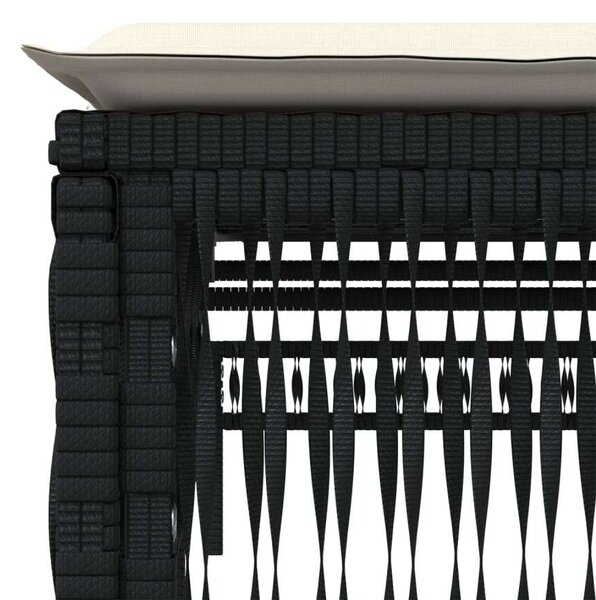 VidaXL Napozóágy Szett - 2 db, Fekete Polyrattan