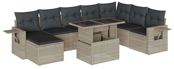 VidaXL Polyrattan Kerti Ülőgarnitúra - 9 részes szett