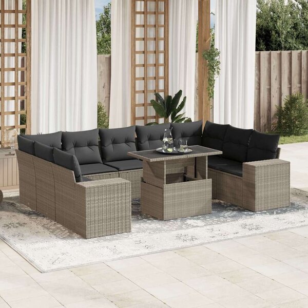 VidaXL Polyrattan Kerti Ülőgarnitúra - 10 részes