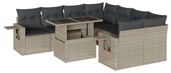 VidaXL Polyrattan Kerti Ülőgarnitúra - 9 részes
