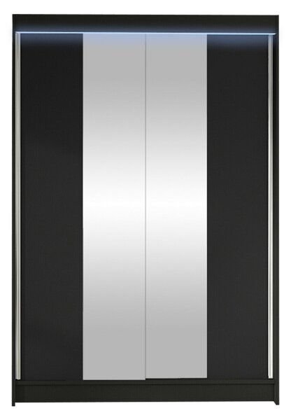 Gardróbszekrény Closico Salvor II, Laminált forgácslap, 200x120x58cm, Fekete