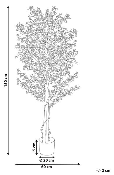 Műnövény SAKURA 150 cm Rózsaszín