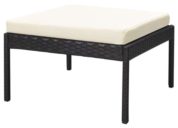 Polyrattan Kerti Bútorszett - 6 részes - Fekete