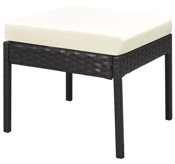 Polyrattan Kerti Bútorszett - 6 részes - Fekete