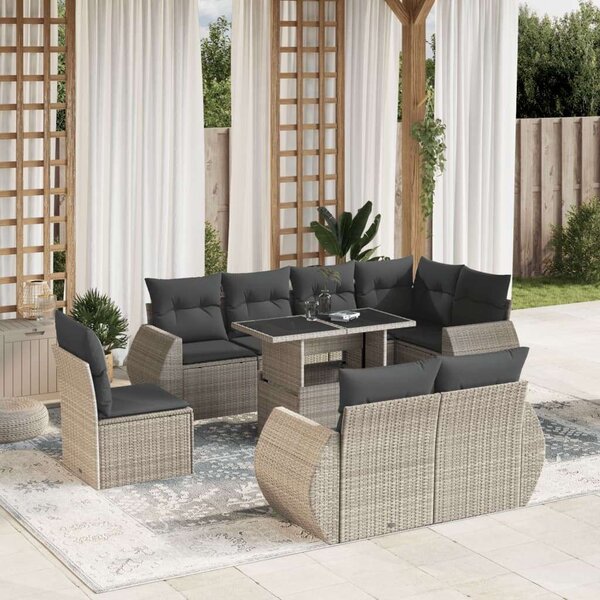 VidaXL Polyrattan Kerti Ülőgarnitúra - 9 részes szett