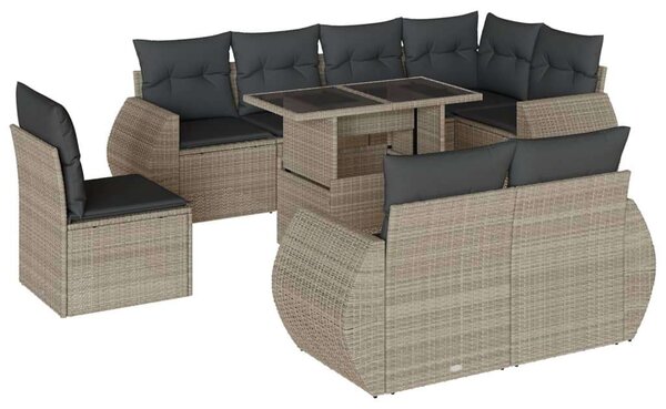 VidaXL Polyrattan Kerti Ülőgarnitúra - 9 részes szett