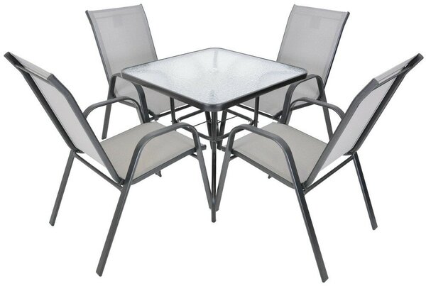 Rojaplast ZWMT kerti asztal 80x80 cm fém üveglappal