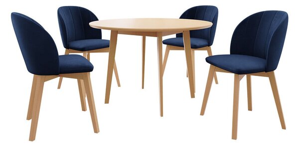 Étkezőgarnitúra Racine 136, 75cm, Bükkfa