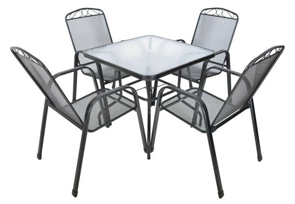 Rojaplast ZWMT kerti asztal 80x80 cm fém üveglappal
