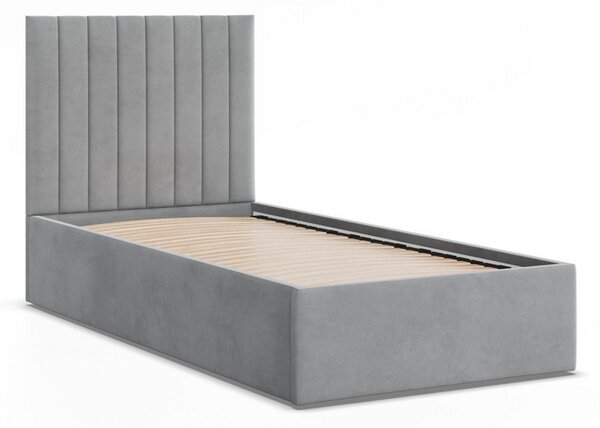 POLLA kárpitozott ágy 90x200 cm ágyráccsal Fekete