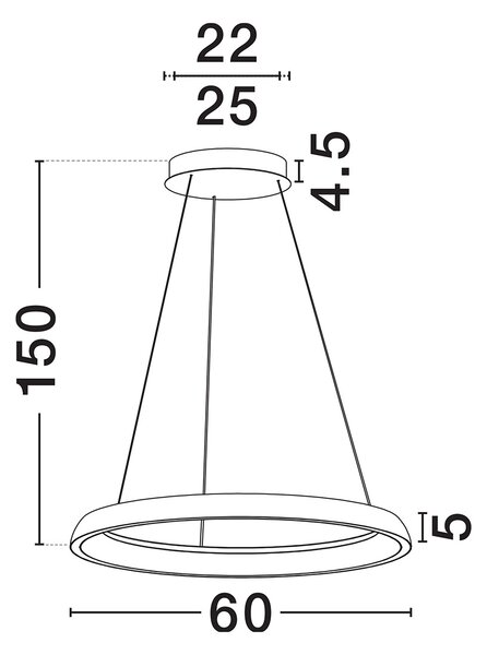 Ovia LED egyágú függesztett lámpa
