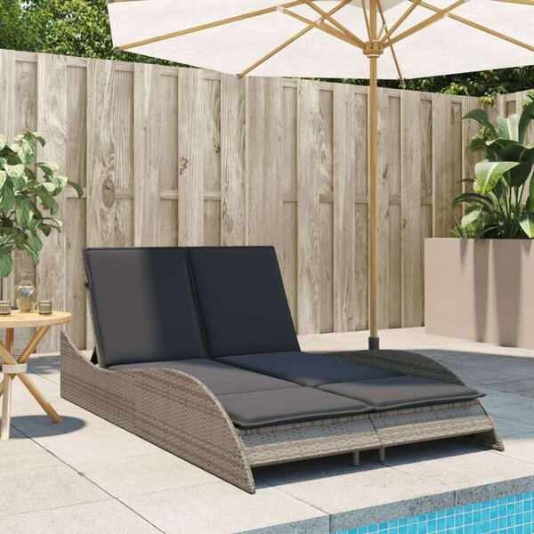 VidaXL Dupla Napozóágy - 114x205x73 cm, Polyrattan
