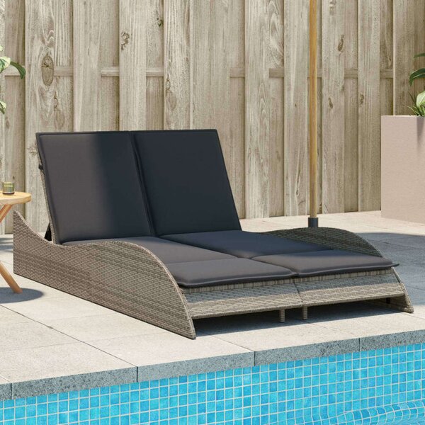 VidaXL Dupla Napozóágy - 114x205x73 cm, Polyrattan