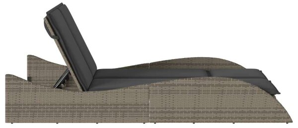 VidaXL Dupla Napozóágy - 114x205x73 cm, Polyrattan