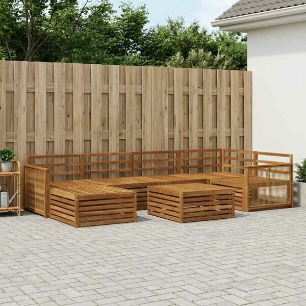 VidaXL Kültéri kanapé szett 7 pcs Természetes