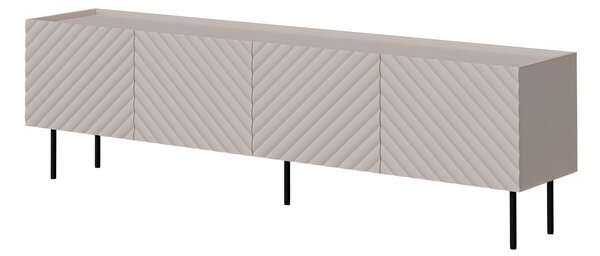 TV-állvány Sillen I, Közepes sűrűségű farostlemez, Laminált forgácslap, 59x200x40cm, Kasmír, Fekete