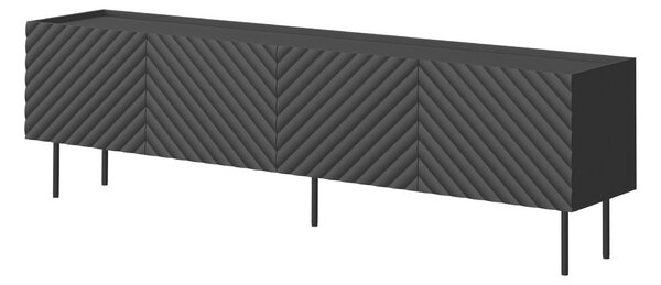 TV-állvány Sillen I, Közepes sűrűségű farostlemez, Laminált forgácslap, 59x200x40cm, Fekete