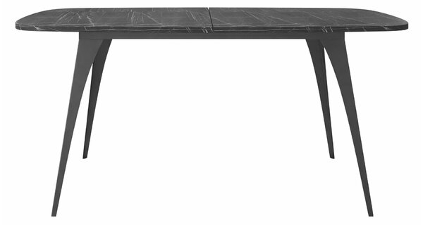 Asztal Oswego 131, 76x90cm, Fekete, Fekete márvány
