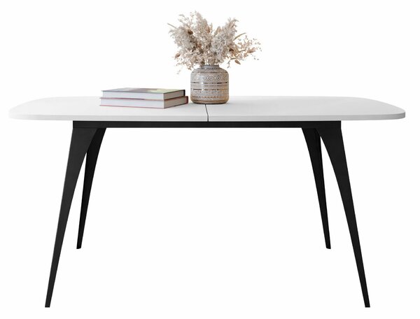 Asztal Oswego 131, 76x90cm, Fekete, Fehér