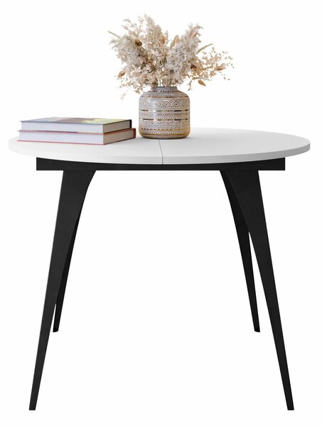 Asztal Oswego 132, 76cm, Fekete, Fehér